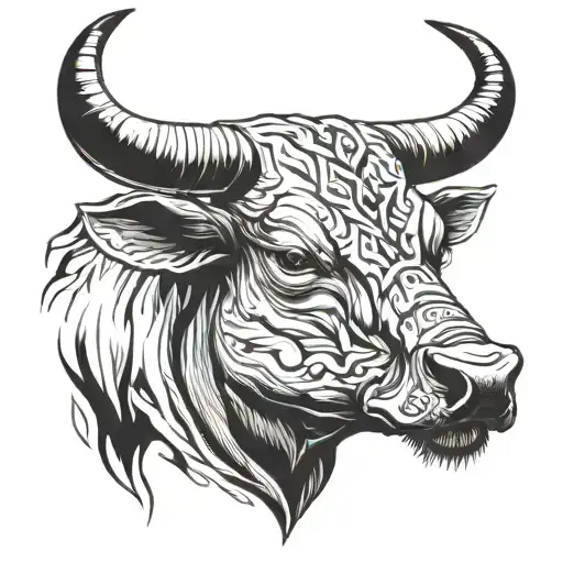 Left Side Of Bull Head