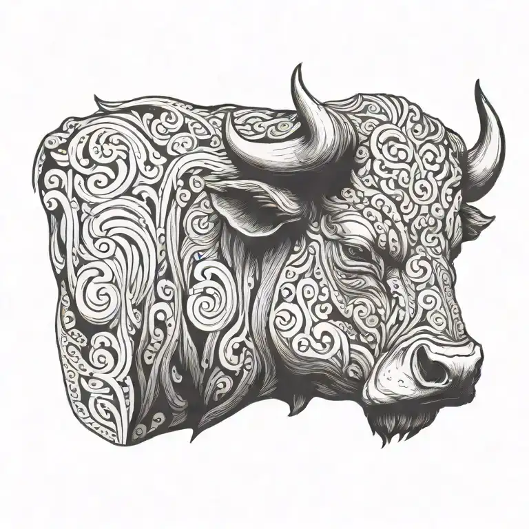 Left Side Of Bull Head