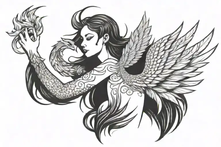 Women With Phoenix Head
