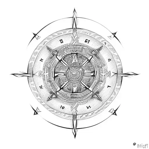 Vegvisir Viking Compass Desing