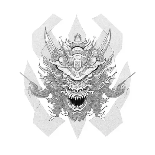 Samurai With A Chinese Dragon