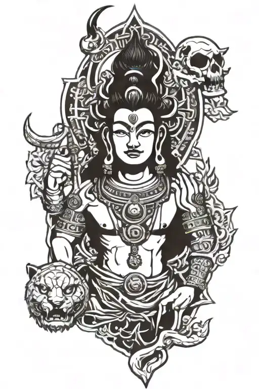 Mahakaal With Capricon Zodiac Sign Inside