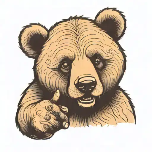 Adorable Bear Saying Shhh With His Finger On His Mouth