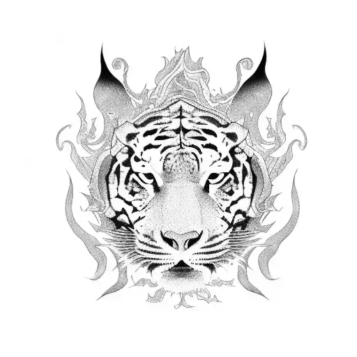 A Dragon And Tiger Engaged In A Fierce Battle