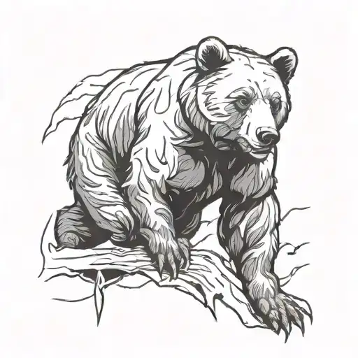 Action Bear Simple Lots Of Black Shading