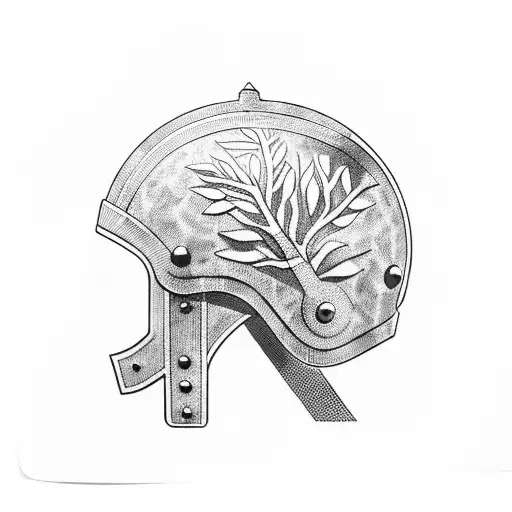 Roman Helmet With Forest Inside