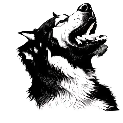 Husky Howling Side On