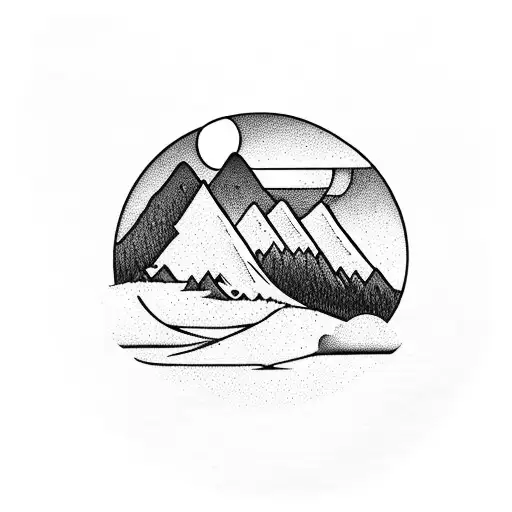 Mountain Landscape With A Hidden Family Symbol