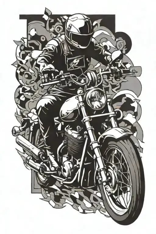 Car Driving Along Motor Bike