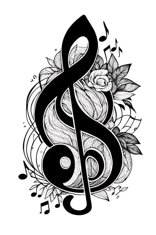 Feminie Music Note Intertwined