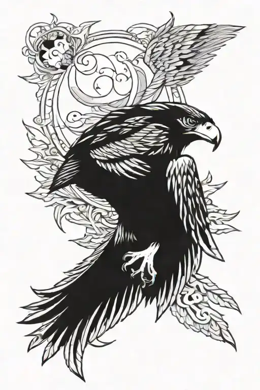 Hawk Flying Towards The Sun