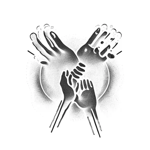 A Pair Of Hands Reaching Out For Help With Flames In The Background