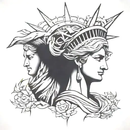 Statue Of Liberty With Thorn Crown