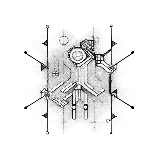 An Abstract Representation Of Technology Integrated With Mechanical Elements