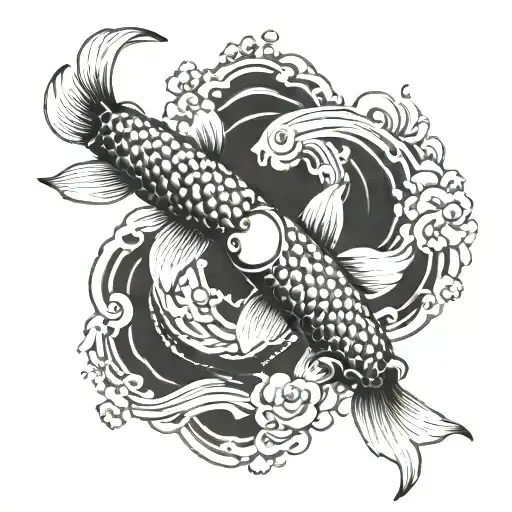 Koi Fish Swimming