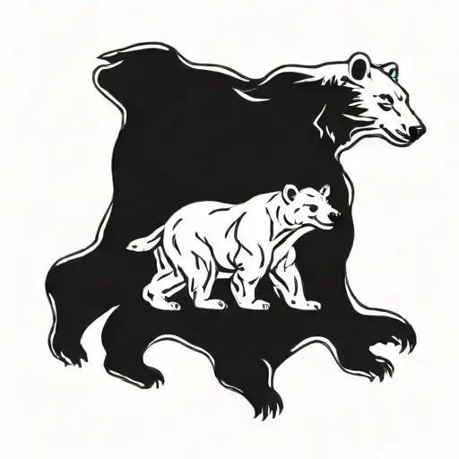 Father Son Tattoo Represented By Polar Bears