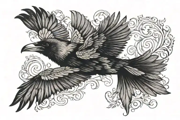 Raven Flying