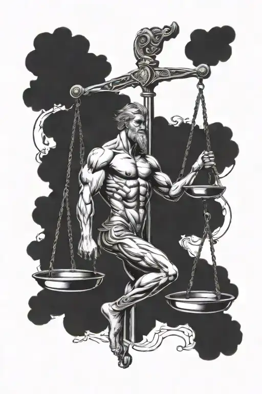 Titan Atlas Carrying Libra Scales