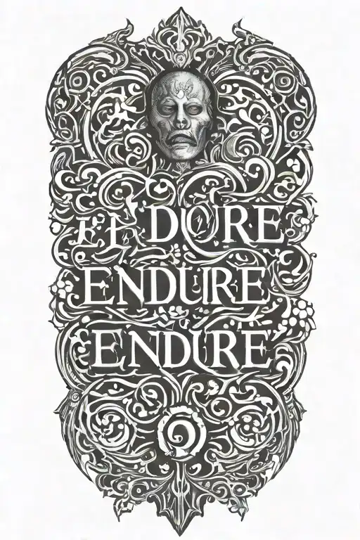The Word Endure Emerging From Stone