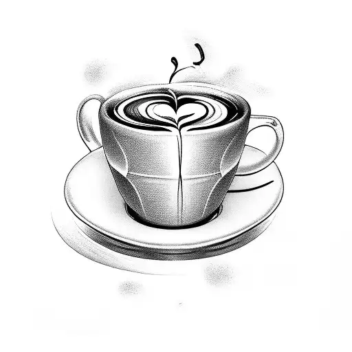 A Guitar Merging With A Coffee Cup