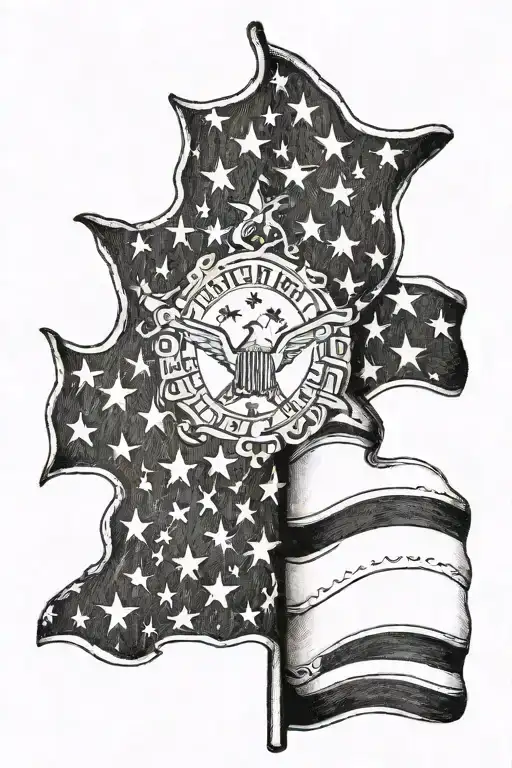 Americ Flag Black And White