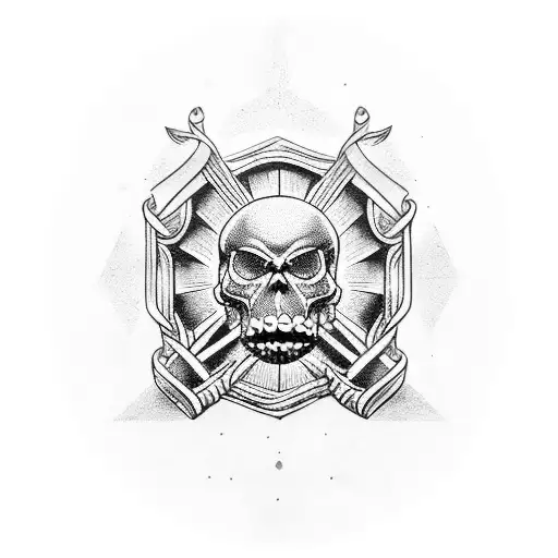 Memento Mori Symbol Combined With A Barbell