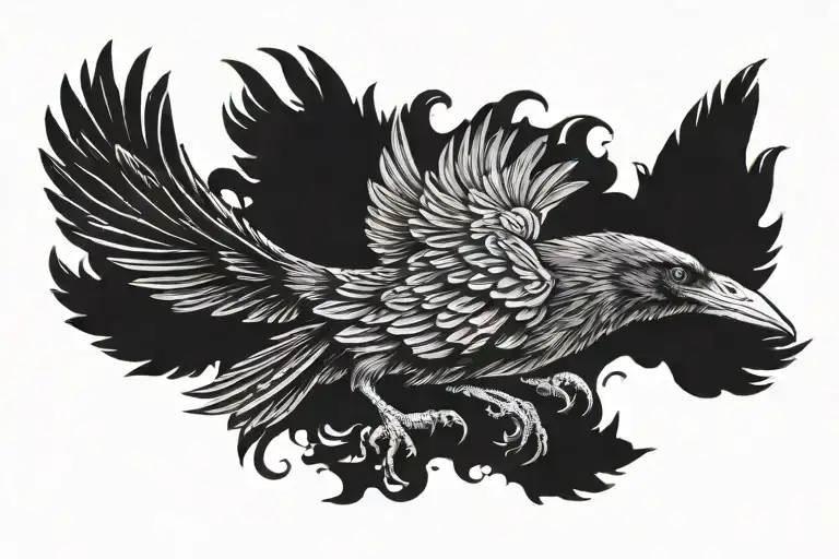 Raven Flying