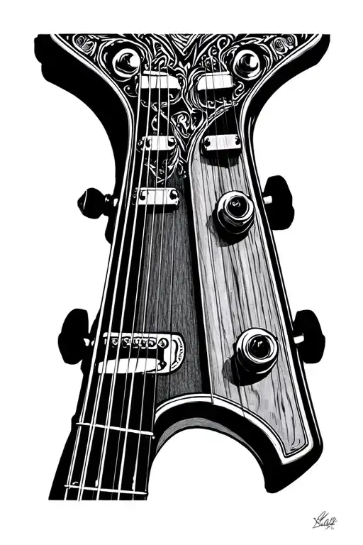 6 String Guitar Headstock