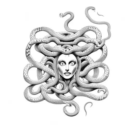 Medusa With Snakes On The Spine