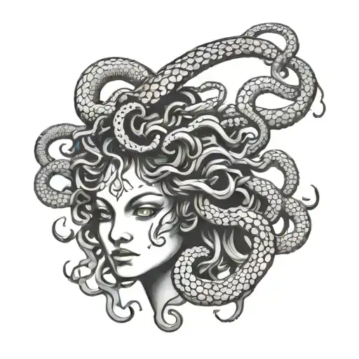 Medusa Gorgona Face With Snakes
