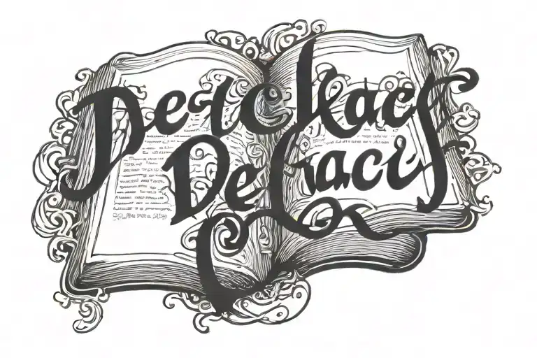 The Name Delacy In Cursive Inside A Book
