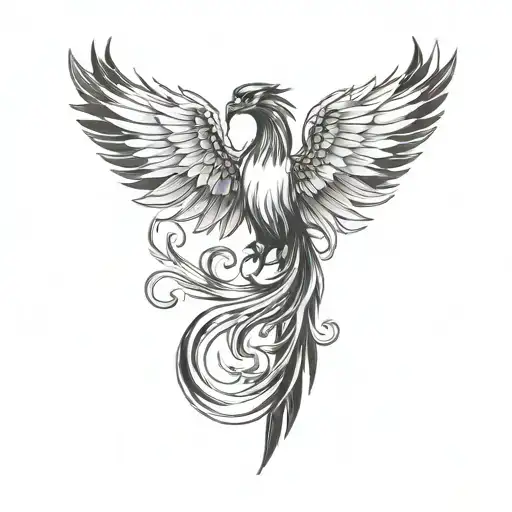 Phoenix Wings Spread And Smoke