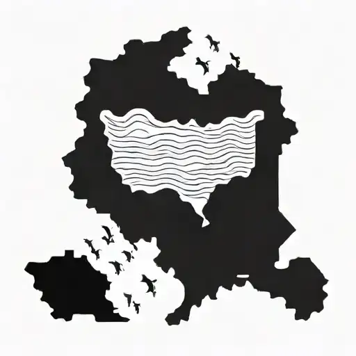 Lake Superior Outline With Tennessee Tri Star