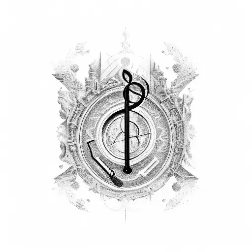 A Gothic Cathedral With Musical Notes Floating In The Air