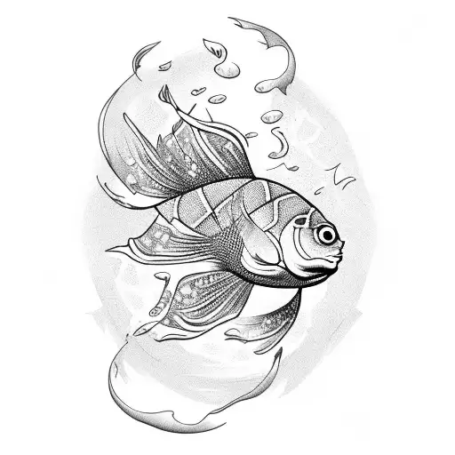 Coy Fish With Shadow Underneath