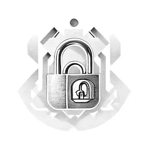 Locked Padlock With 2 Wedding Rings On