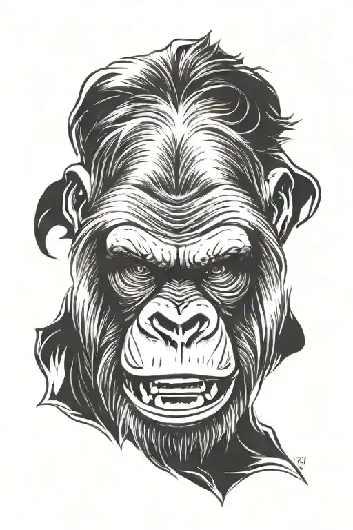 Angry Face Of Gorilla