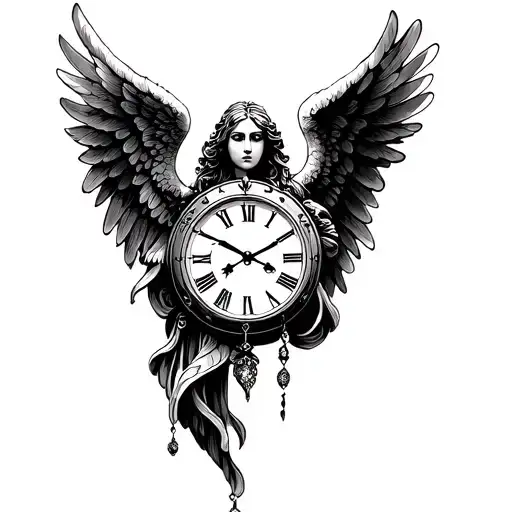 Clock Falling Angel