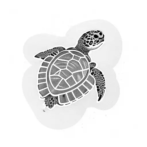 Turtle And Lilac Flowers