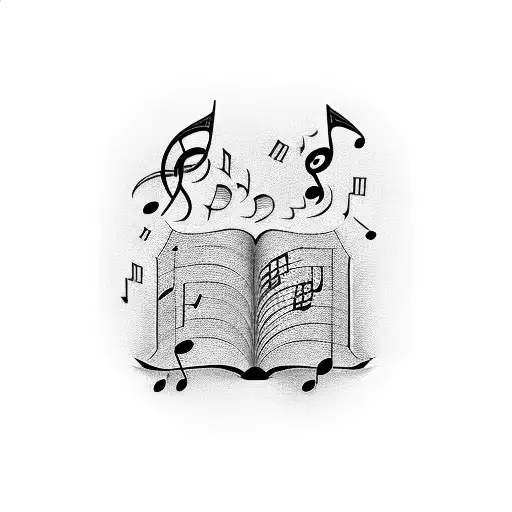 A Book With Musical Notes As Pages