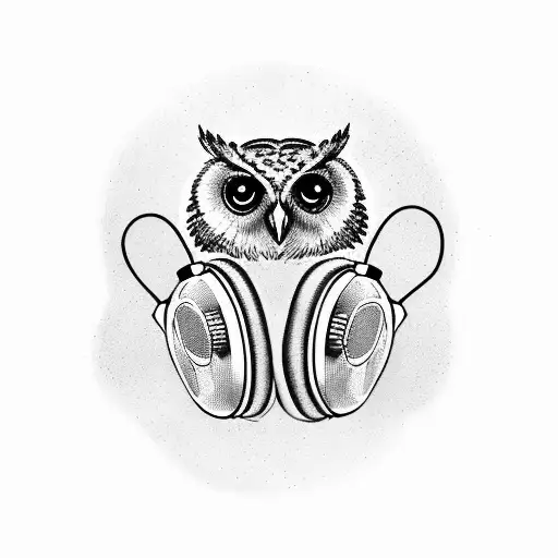 An Owl Wearing Headphones