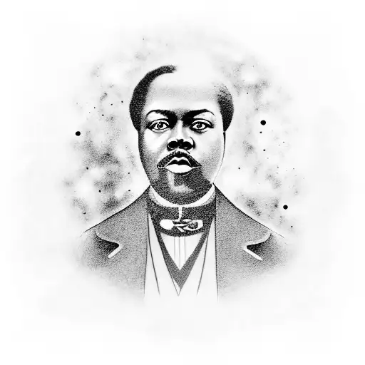 Marcus Garvey Portrait With A Galaxy Background