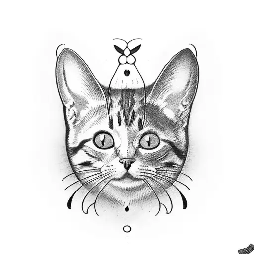 Cat With A Butterfly At His Nose