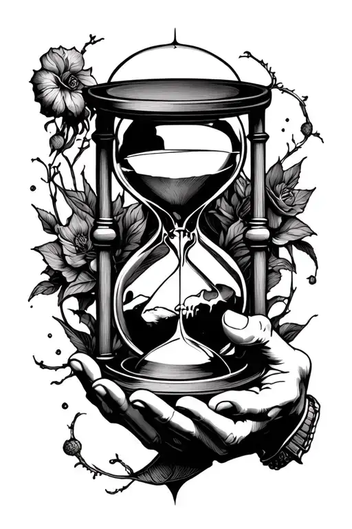 Death With Hand In The Hand Hourglass