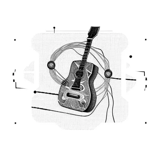 A Guitar Made Of Circuitry Wires And Computer Code