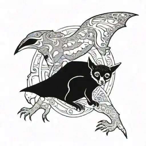 Bat With Lemur And Angry Kangaroo