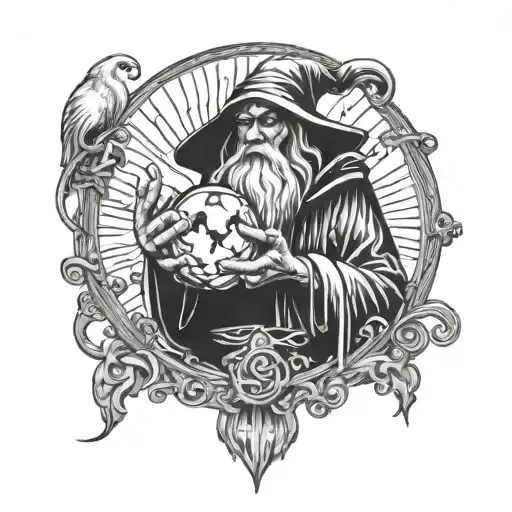 Wizard Holding Crystal Ball