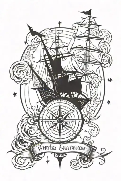 Pirate Ship Sailing Compass With Kids Names