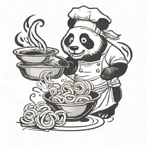 Chef Panda Cooking Pasta