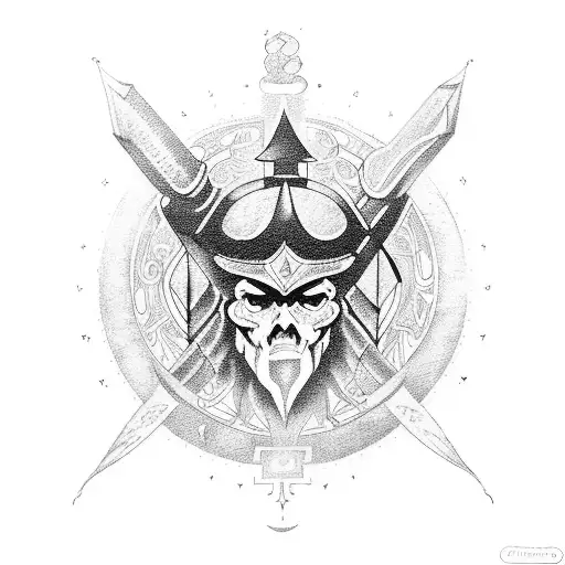 A Hermetic Warrior Surrounded By Mystical Symbols And Sigils